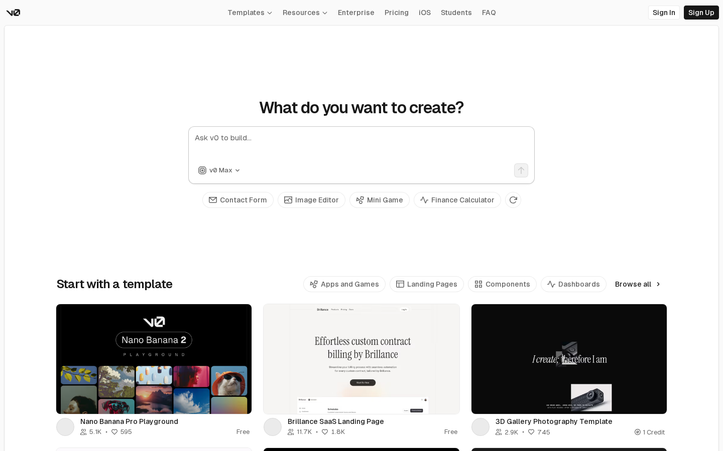 v0.dev — describe your UI, get production-ready React code instantly