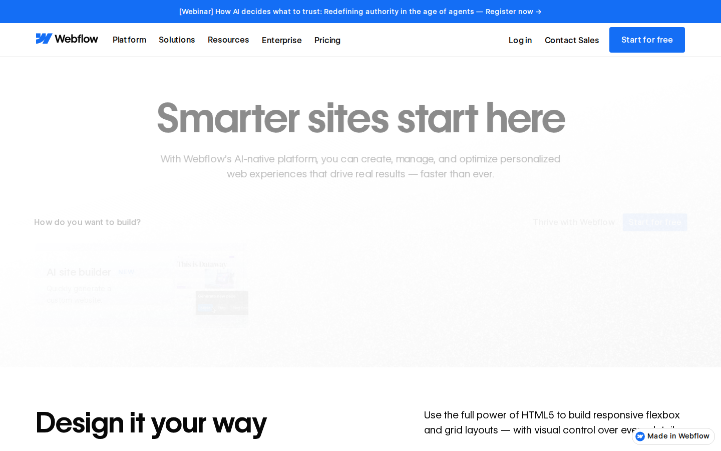 Webflow — smarter sites built with AI-assisted visual development